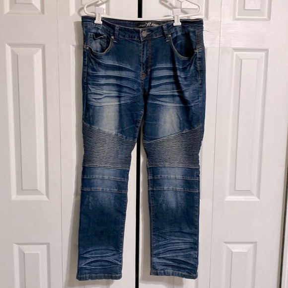XRAY Jeans Men 34 x 30 Distressed Stacked Stretch Ribbed denim pants - Picture 1 of 14